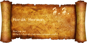Horák Herman névjegykártya