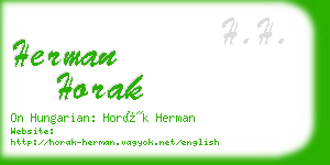herman horak business card